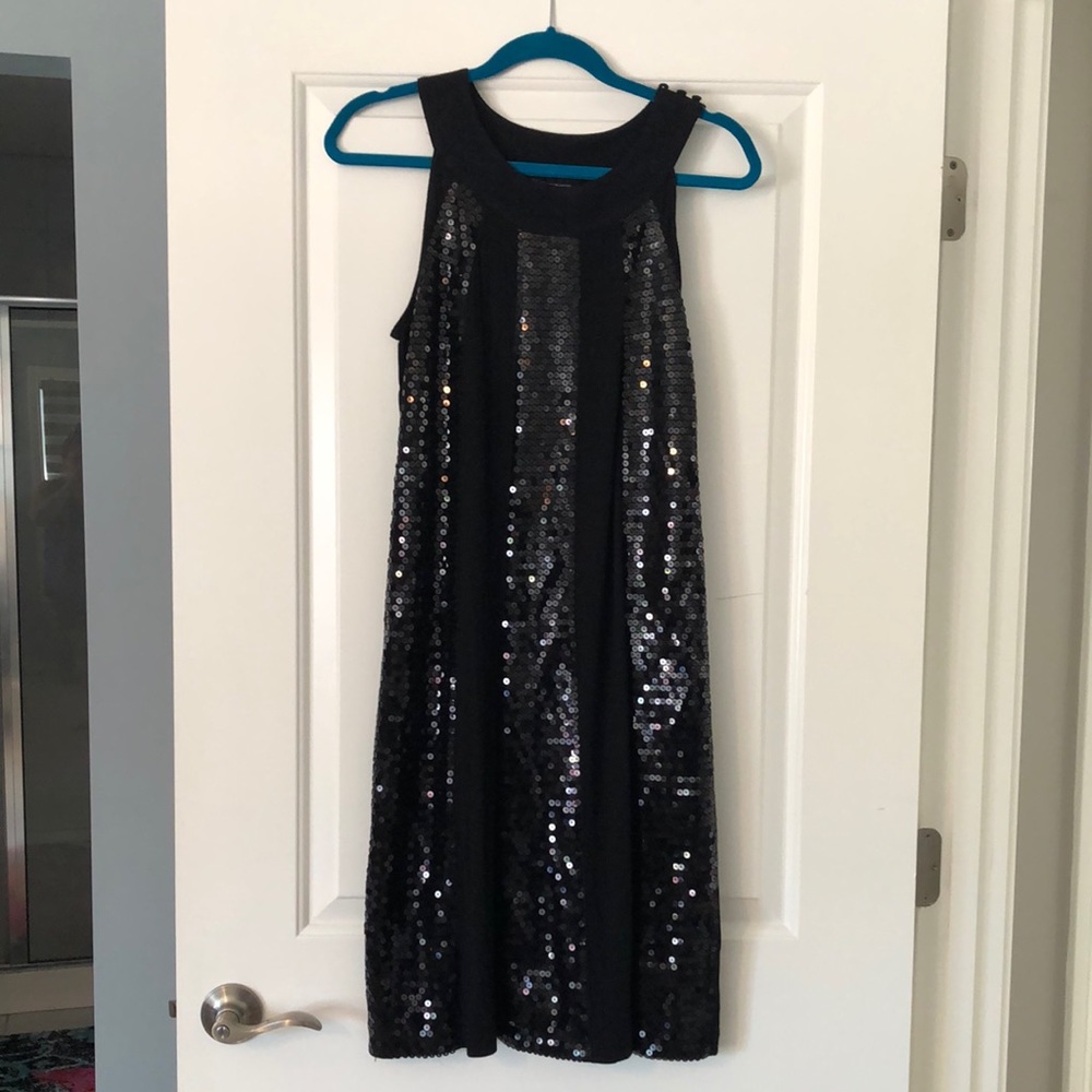 Black sparkle striped dress